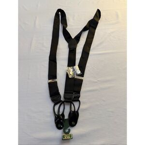 New Men's X-Long Black 100% Silk Suspenders B&G NY Adjustable Formal Dress